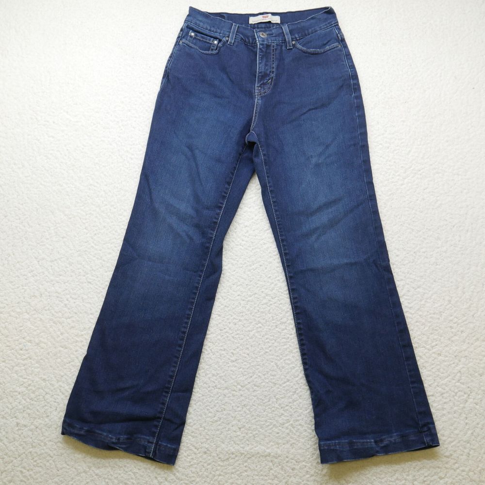 Levis 512 Jeans Womens Size 8 Medium Slimming Bootcut Blue Denim Rhinestones‎